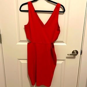 Express red cut out dress, size - medium